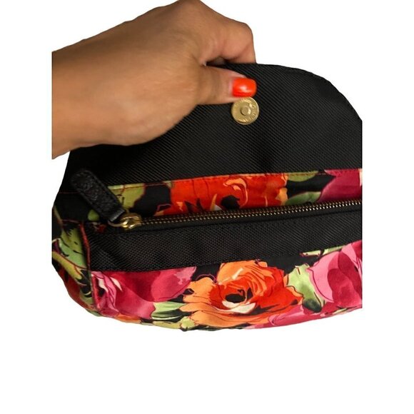 JPK Paris 75 Black Nylon with Leather Strap Gold Hardware Multi-Pocket Boho Bag - Picture 8 of 15